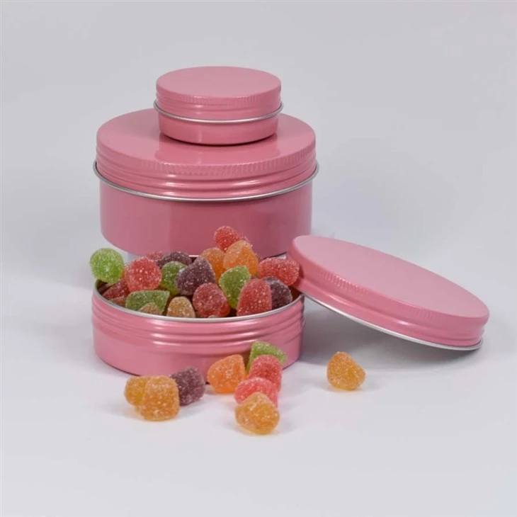 52*22size Pink 40ml Customized Printing Aluminum Box With Cap For Candy